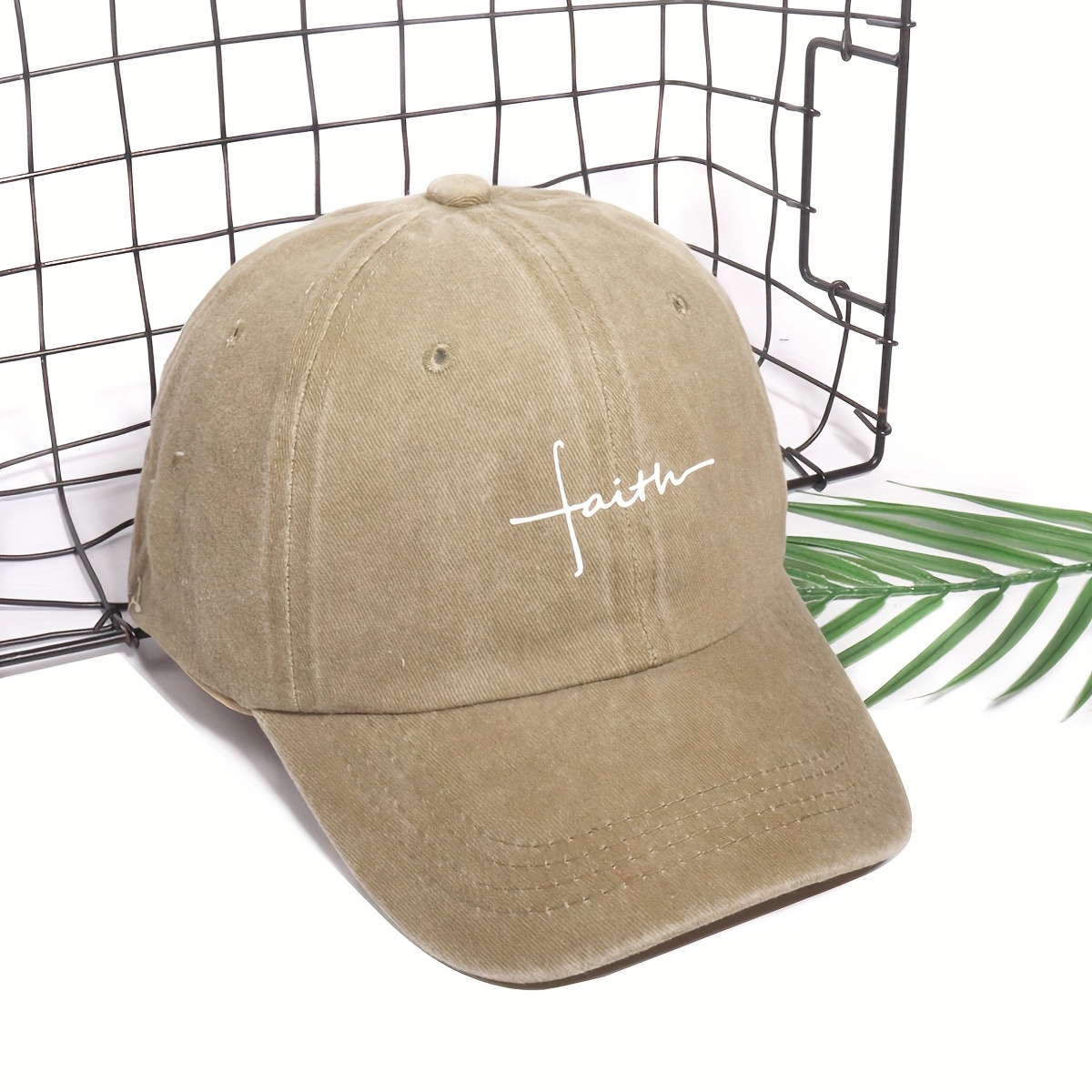 The Faith Printed Vintage Street Style Washed And Distressed Baseball Cap Is Suitable for Casual Outdoor Wear, Making It an Ideal Accessory