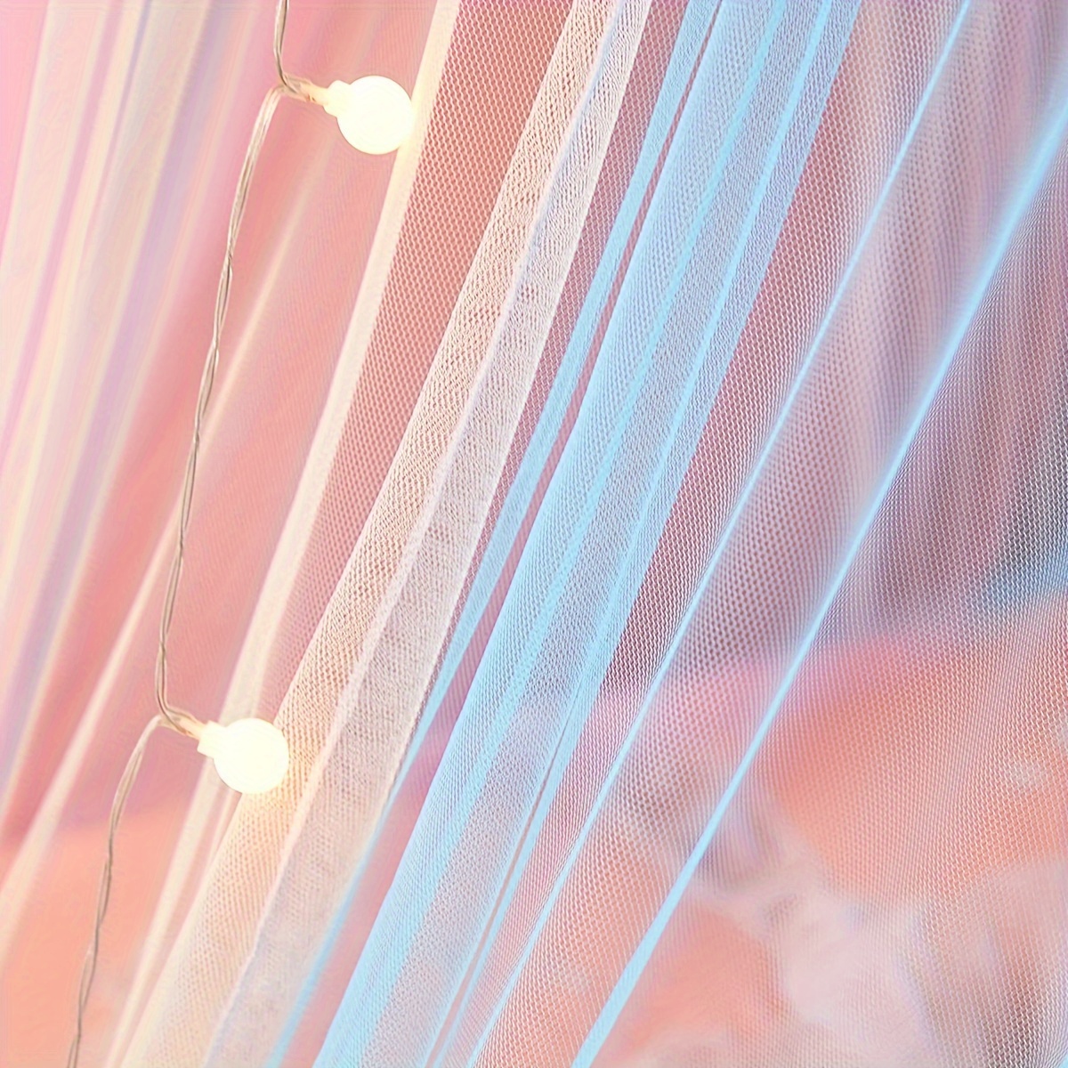 1pc rainbow bed mosquito net colorful princess fairy tent canopy pink dome reading corner unicorn themed party decoration details 5