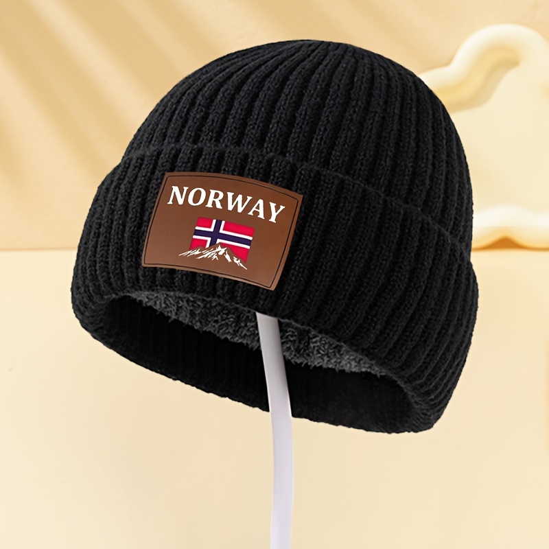 TEMU Cappello norvegese con bandiera norvegese, unisex, invernale, caldo, in pile , cappello antipioggia, hip-hop per feste, cappello casual caldo da