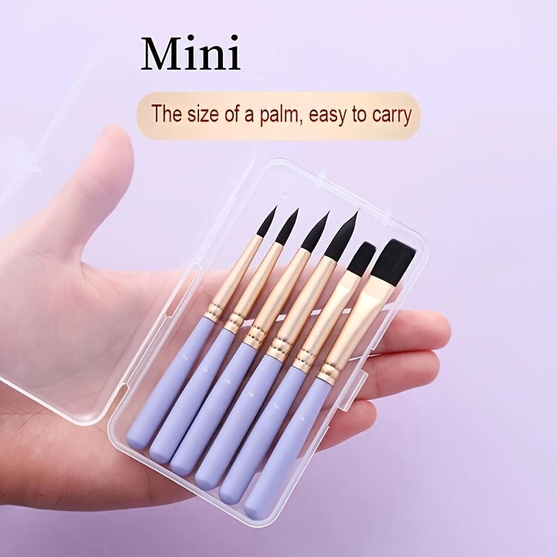 7pcs Boxed Mini Watercolor Paintbrush Set for Artists