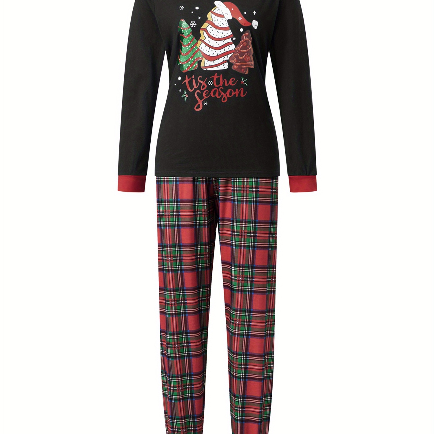 TEMU Family Matching Christmas Pajamas Each Sold Separately - ' Classic Plaid Pjs For The , Seasonal Loungewear, Festive Pajamas, Traditional Design,