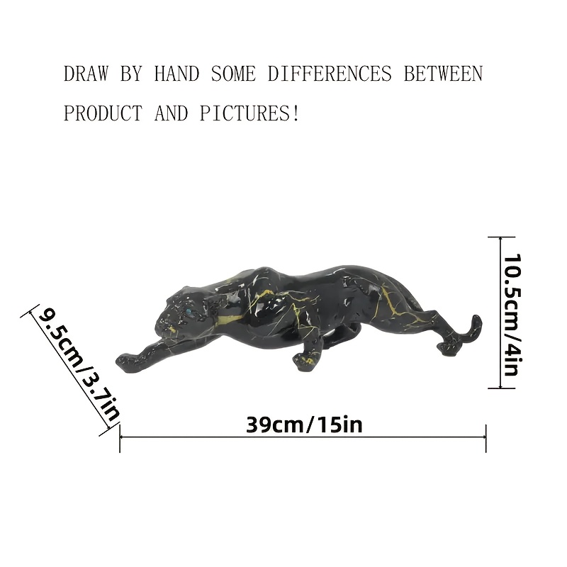 1pc Elegant Black Panther Resin Sculpture - Multi-Use Letter Animal Theme Statue for Indoor & Outdoor Decor, Ideal for Christmas, Thanksgiving, Valentine'S Day, Father'S Day, Mother'S Day - Perfect for Living Room & Office Shelves, Indoor Decoration | Artistic Panther Design | Detailed Craftsmanship, Panther Decor