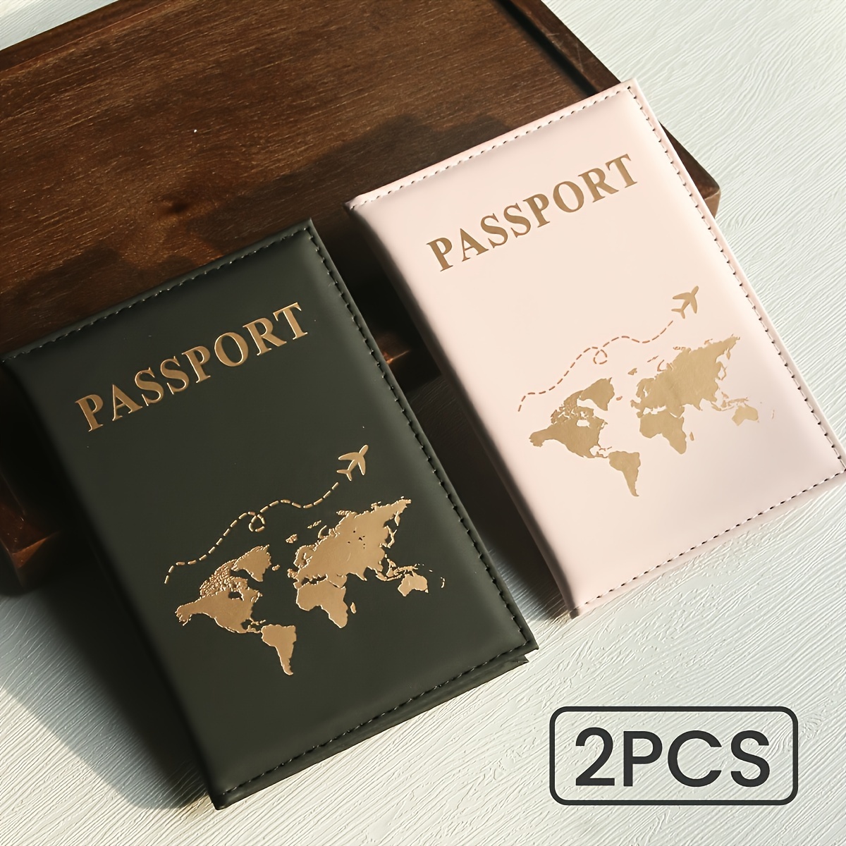 2pcs Faux Leather Passport Cover Passport Protector Passport Holder Passport Cover For International Travel