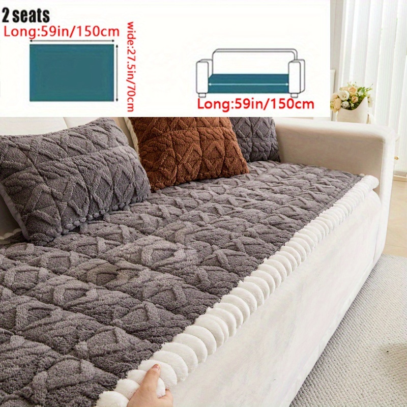 TEMU 1 pièce de coussin de canapé de luxe en peluche épaissie, coussin de canapé de couleur unie, coussin de canapé antidérapant lavable en machine,