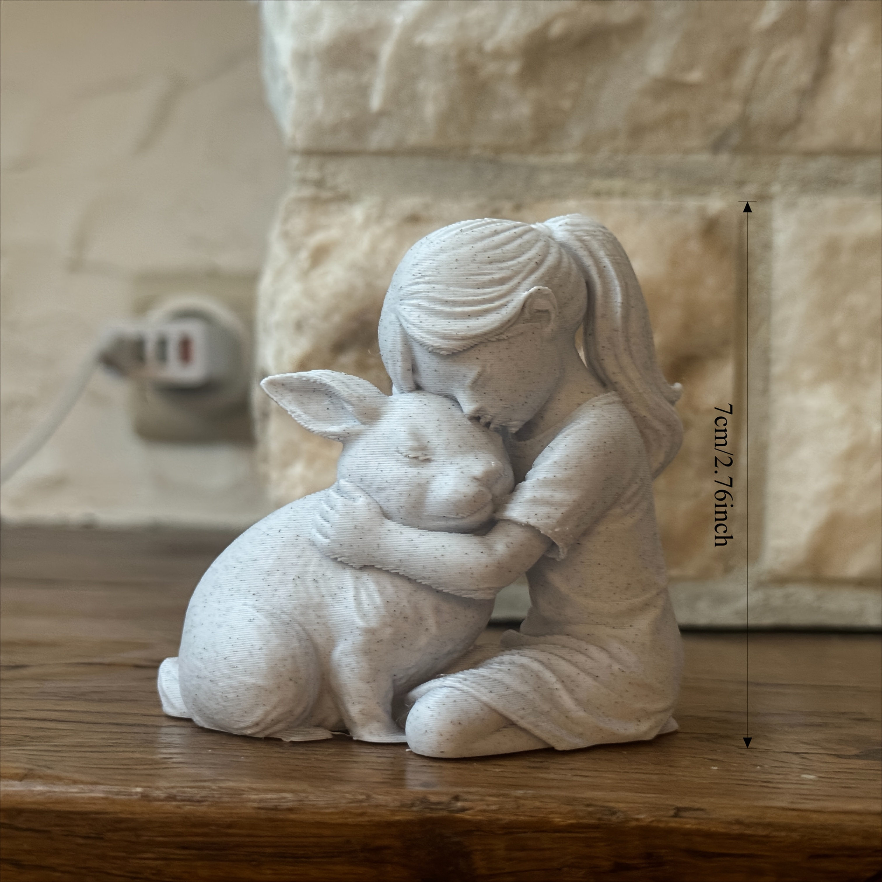 A Girl And Rabbit Statue Decoration Piece, A Nordic-style Bedroom Entrance Decoration Item - A Cute Gift For A Friend.