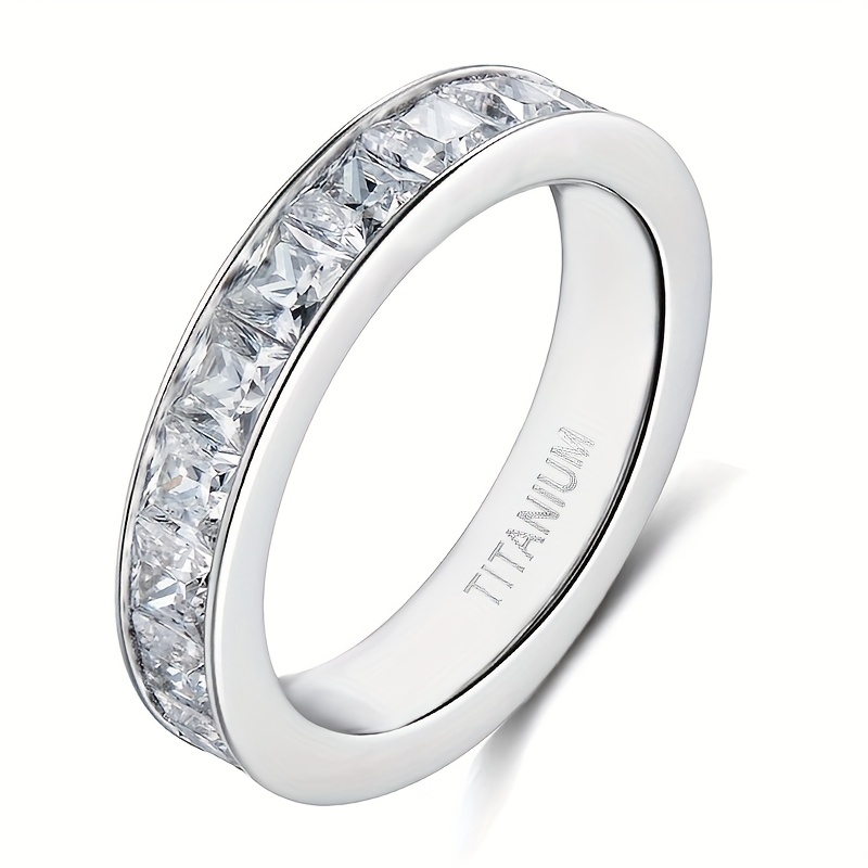 TEMU 1 Stück Breiter Ring – Minimalistischer Schmuck für Hochzeit & , Langlebiger Unisex Band mit Synthetischem Edelstein, Jubiläum, Casual Look –