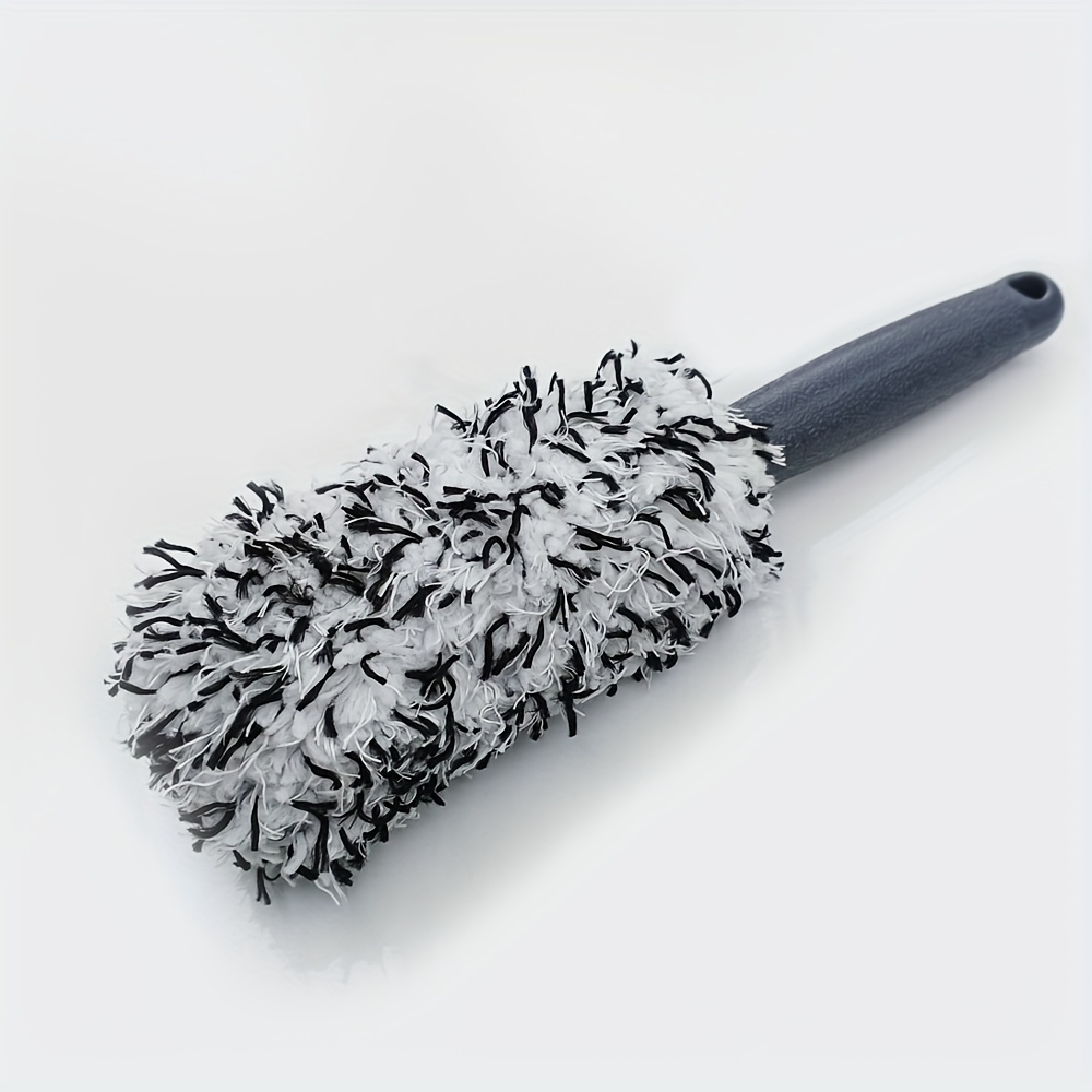TEMU 1pc Long-handled Microfiber Tire Cleaning Brush, Plush Brush For Car Washing Supplies