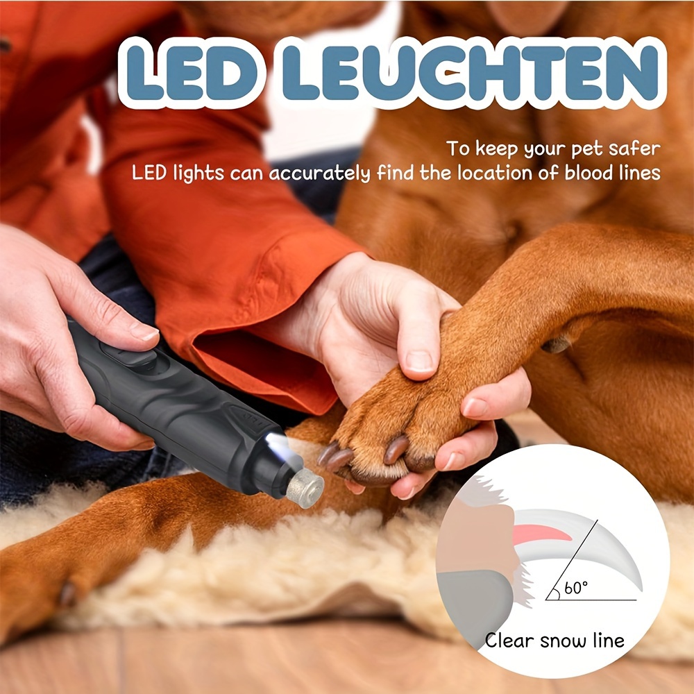 Rechargeable Dog Nail Grinder with LED Light
