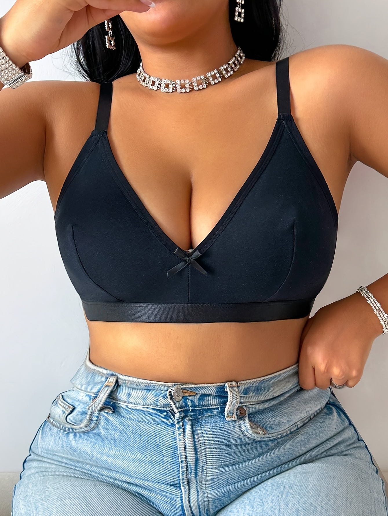 Elegant Light Gray Push-Up Bra with Bow Detail - Comfortable & Supportive Lingerie for Women, High-Elastic Nylon Blend, Hand Wash Only, Perfect for Casual Attire, Comfortable Bra | Elegant Pushup Bra | Nylon Blend Fabric