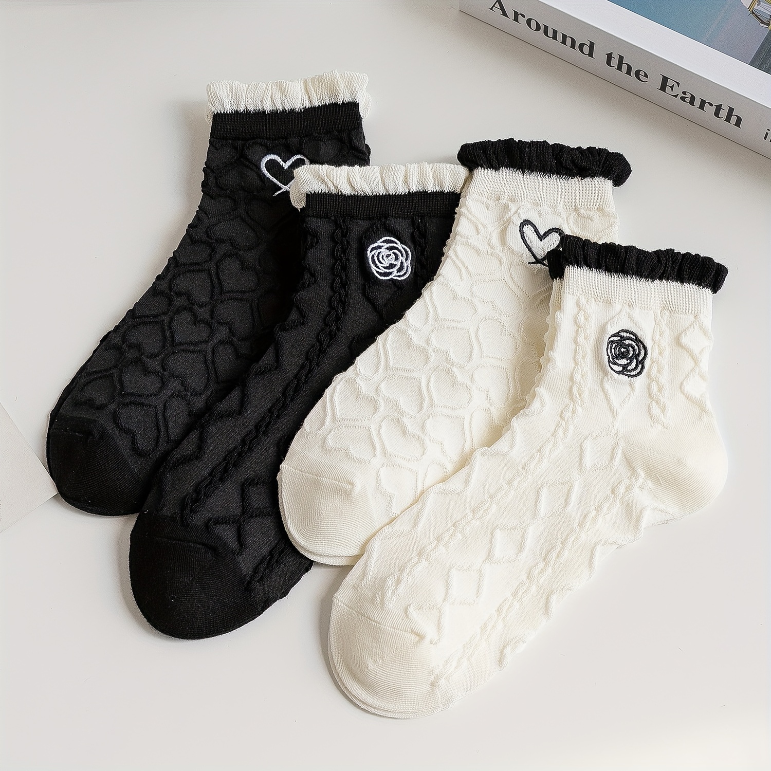 Ruffle-Trim Crew Socks