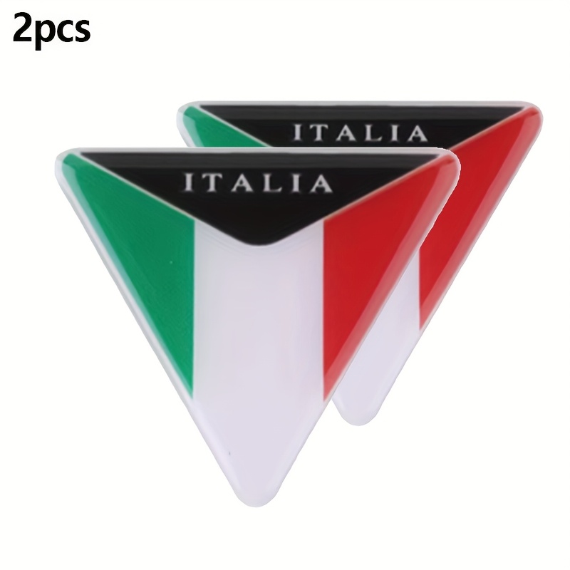 Image of 2pcs Italy Flag Edition Decals Italia Flag Emblems Accessories Badge Decal Design For Motorcycle Car Truck Bike