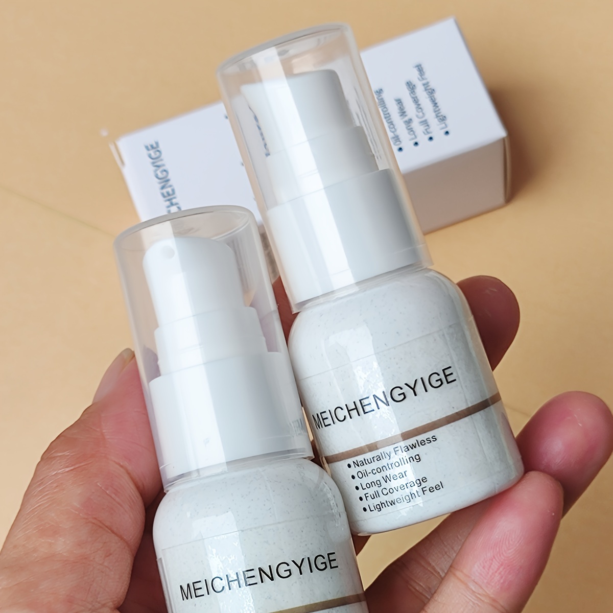 3/5pcs Color-Changing Foundation: Instantly Match Your Skin Tone with Just A Blend! More Suitable for Medium And Light Skin Tone, with Color-Changing Particles