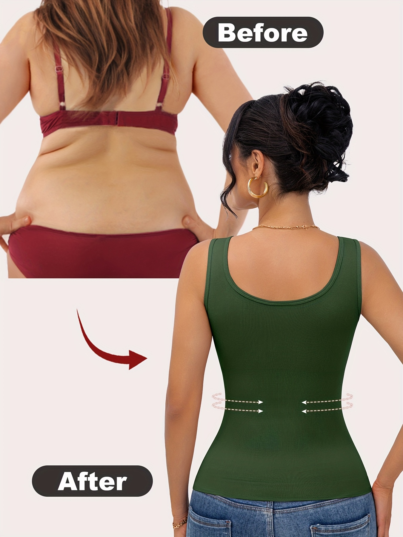 high support seamless tummy control top breathable rib design no padding posture back support shaping solid color high   fabric
