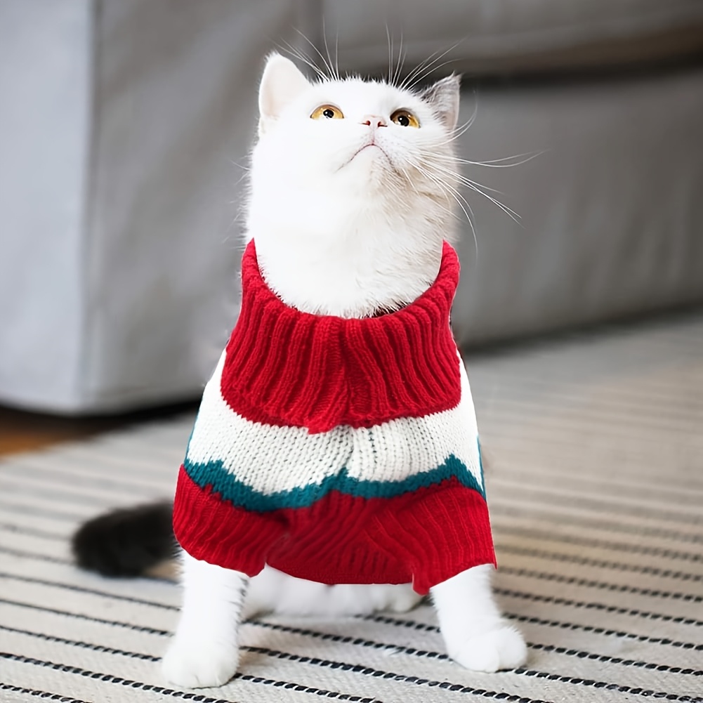Christmas Sweater Cat Xmas Outfits 2pcs Puppy Christmas Sweater
