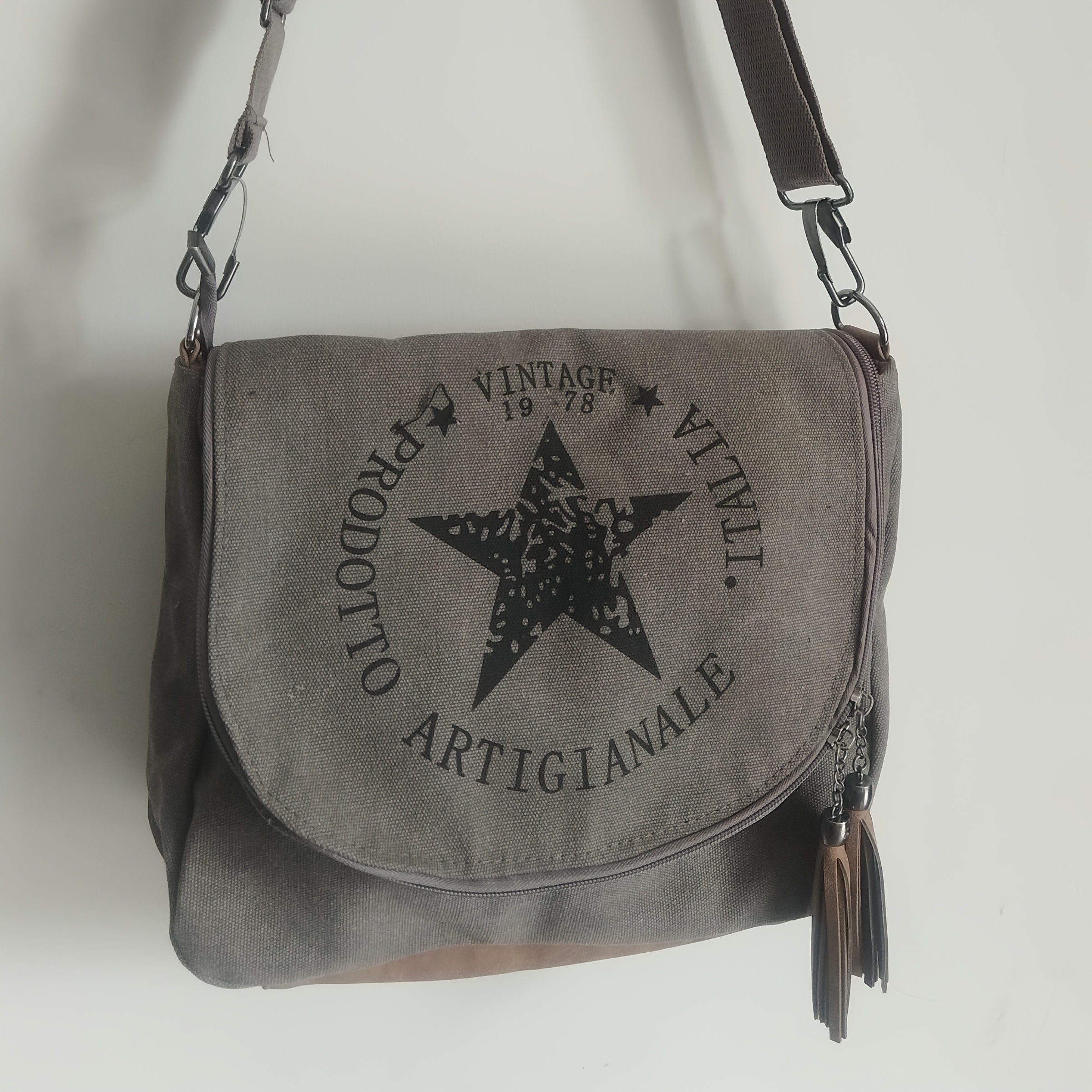 Vintage-style Printed Crossbody Bag, Multi-functional Women'