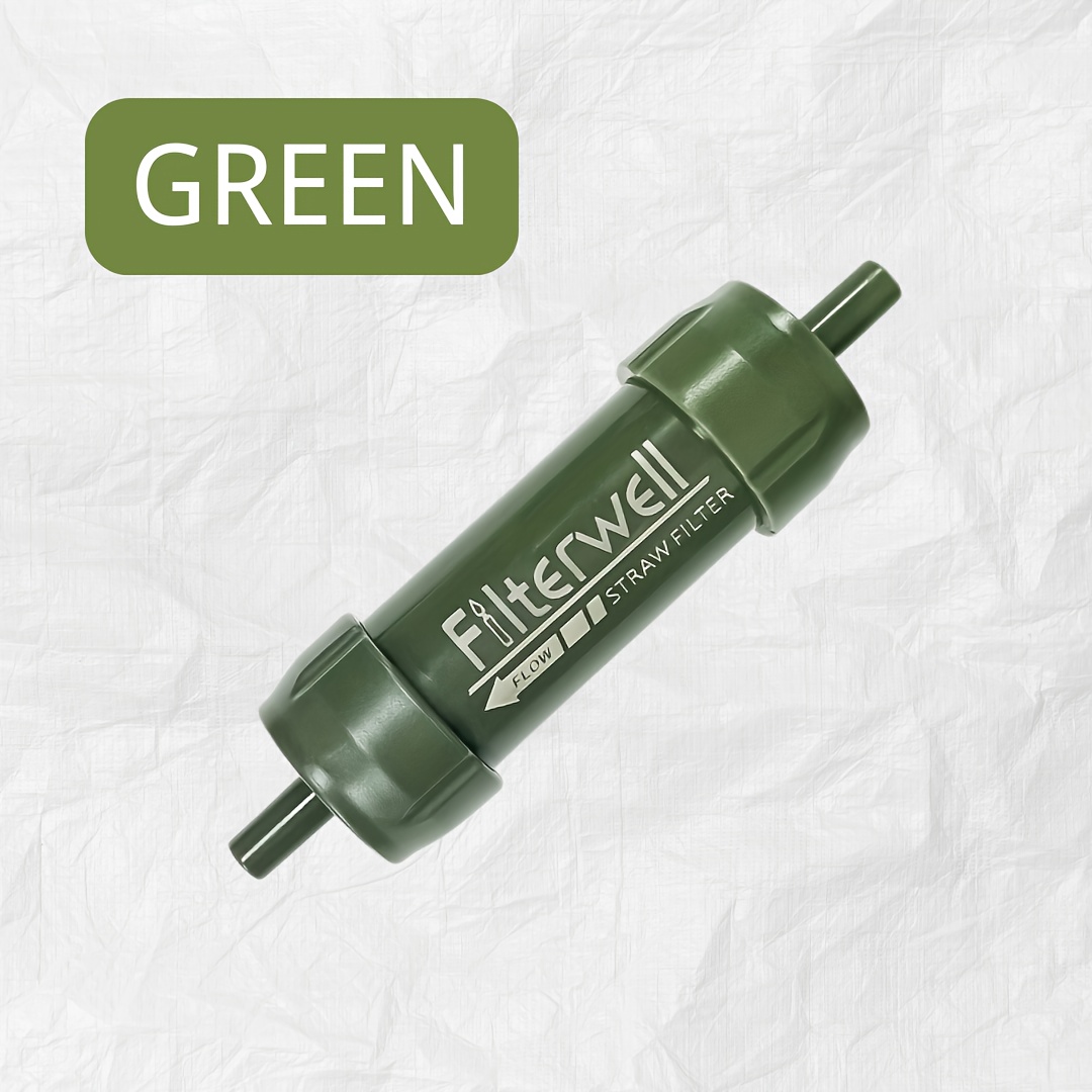 1pc/outdoor Water Purifying Straw/white And Green/compact And Easy To Carry/outdoor Camping/wilderness Survival