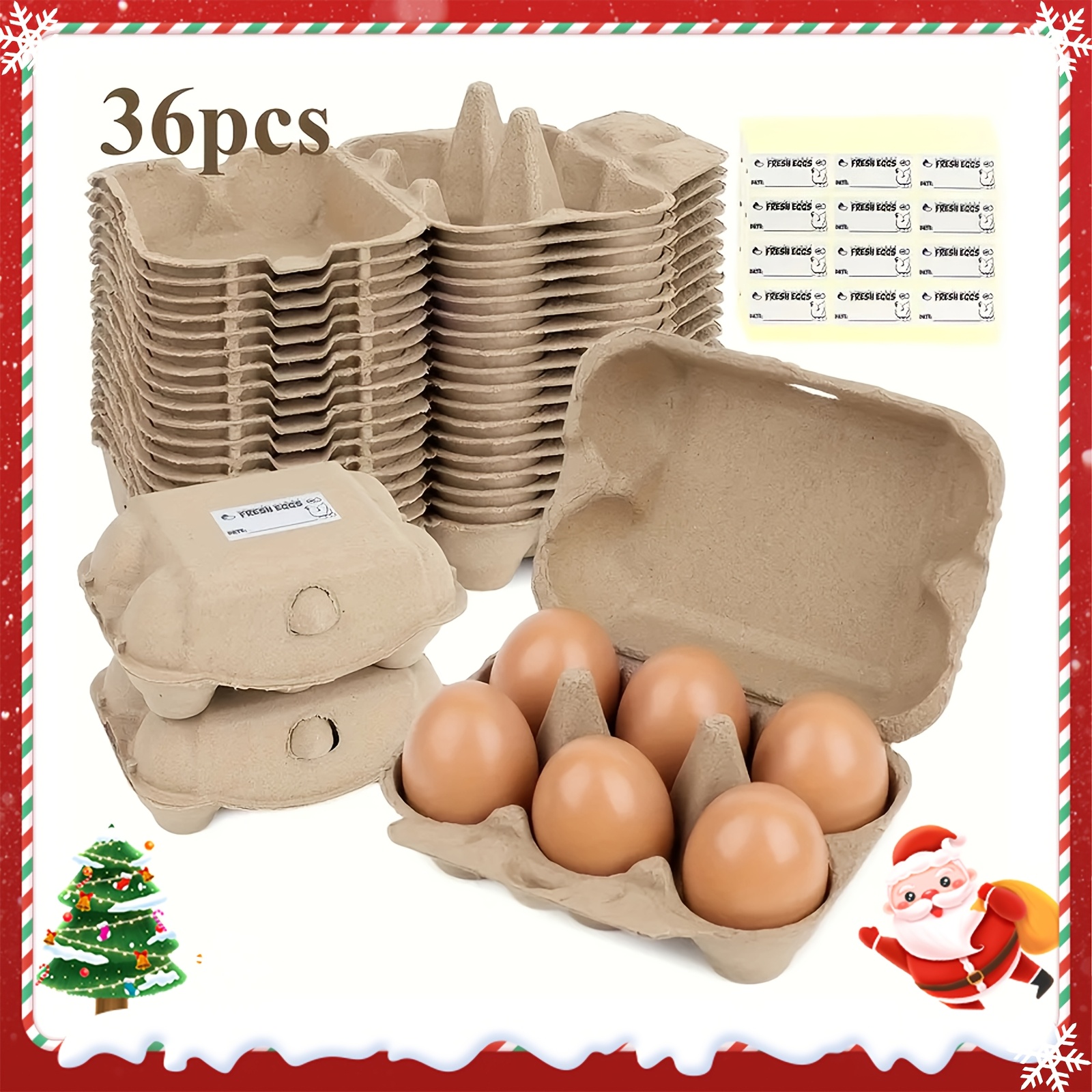 

Shindel 36pcs Paper Egg Cartons, Holder Cardboard Half Egg Cartons 6 Count Egg Storage Containers For Family Fridge