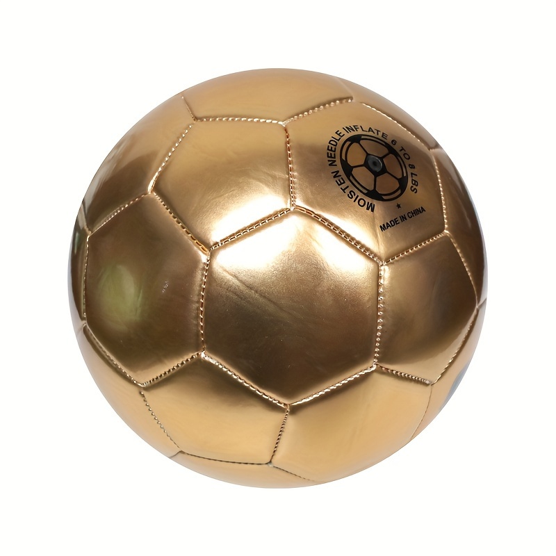 

Golden Soccer Ball Size 5 - Thickened Pvc, Machine-sewn Durable Football For Adults, Unisex, Suitable For Age 14+