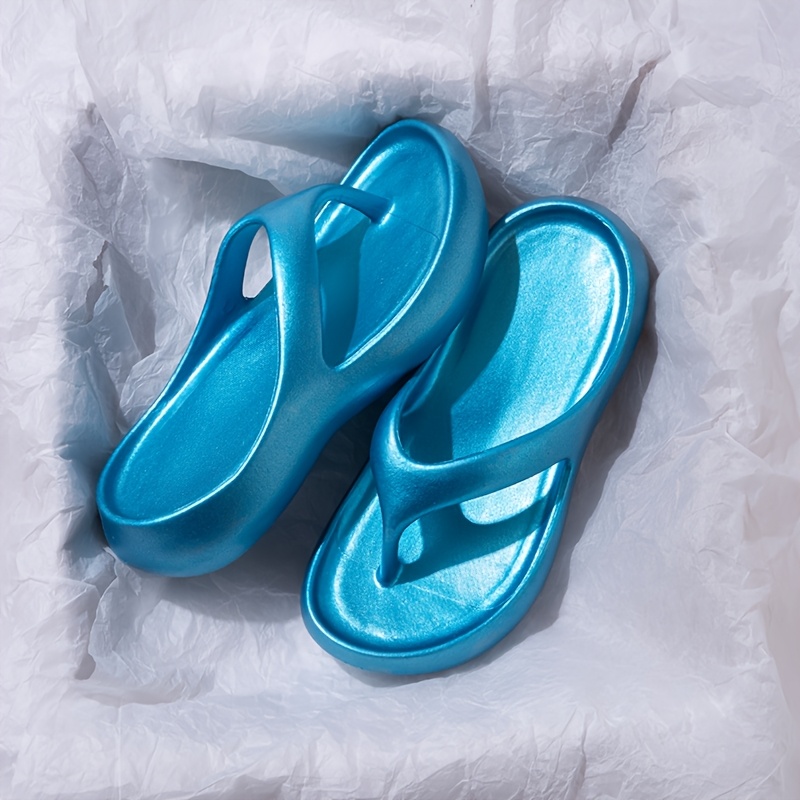womens thick soled eva flip flops slip on non slip beach sandals with flat heel lightweight   for summer pool casual wear     design Product details 0