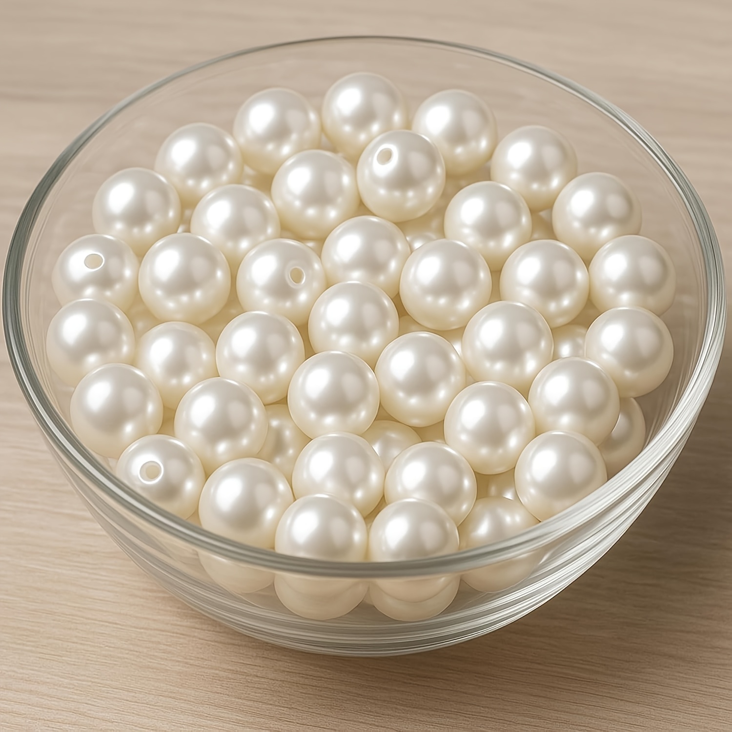 TEMU 50pcs Perles Blanches 12MM pour la Création de Bijoux Kit de Perles Rondes pour Bracelets, Boucles d'Oreilles, et Chevillières