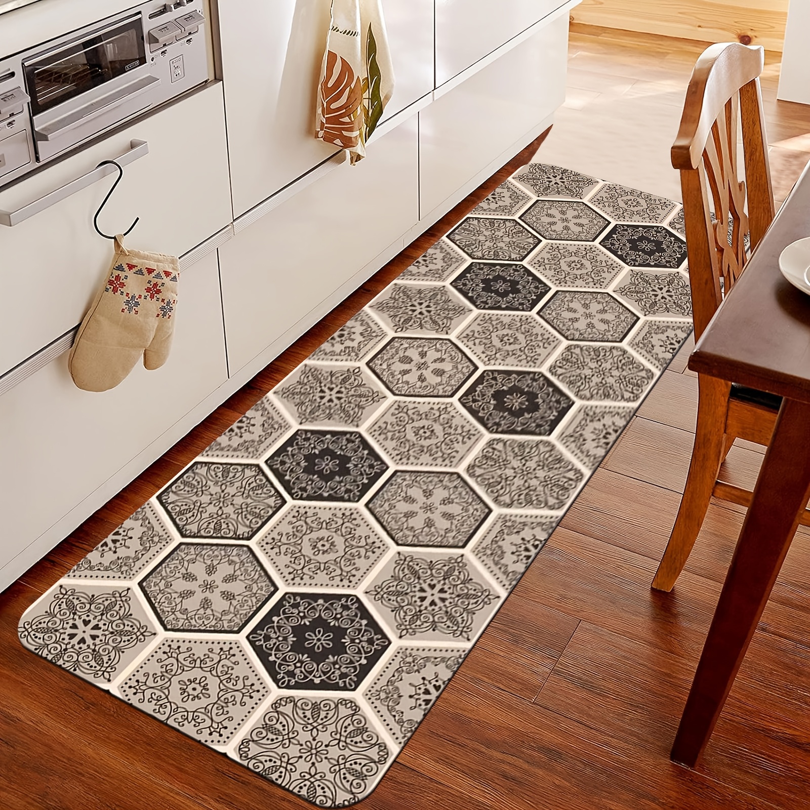 TEMU Tapis de cuisine 1 pièce premium en diatomite, long tapis de couloir avec antidérapant, tapis de grande surface super absorbant et à séchage
