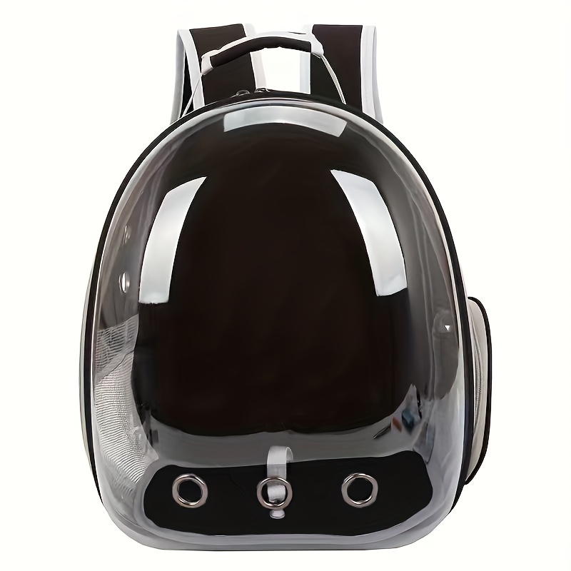 TEMU 1 Space Capsule Backpack - Breathable Transparent Travel Carrier For Cats And Small Dogs, Zippered, Portable, Ideal For , Pet Travel Bag, Accessory, Secure Zipper Closure