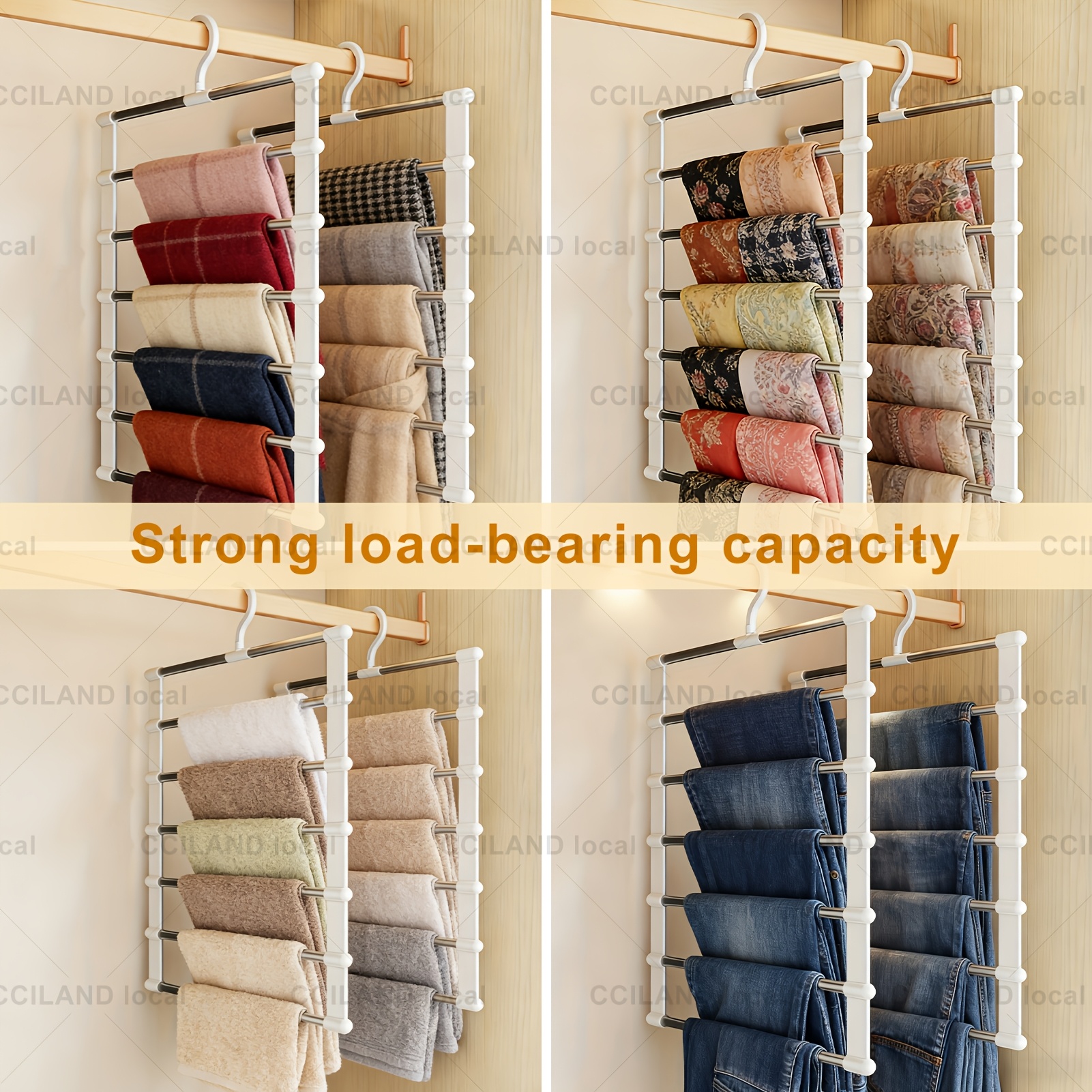 Multi-Layer Anti-Slip Pants Scarf Storage Rack