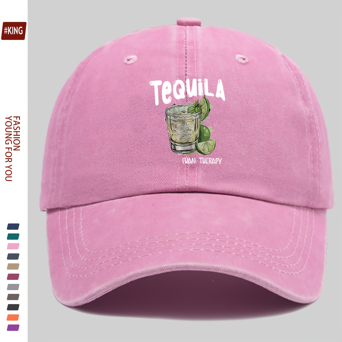Lightweight Adjustable Baseball Cap with Tequila Cocktail Print