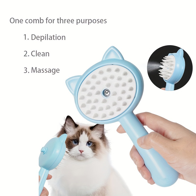 1 Self cleaning Massage Comb Usb Charging Cat Hair Removal - Temu