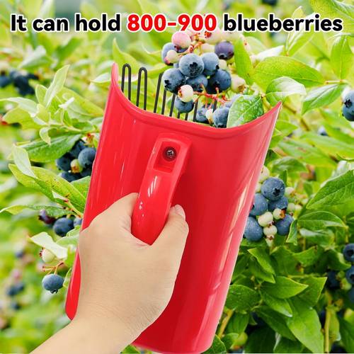item picture 1pc red plastic berry picker for blueberry hawthorn with metal comb ergonomic handle easier blueberry scoop metal comb and ergonomic metal handle