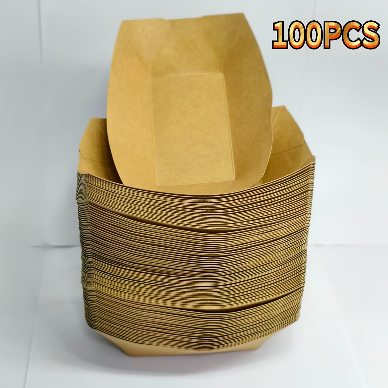 Image of Brown Paper Food Trays - Suitable For Fries, Barbecue, Fried Chicken, Snacks, Family Gatherings, And Holiday Parties