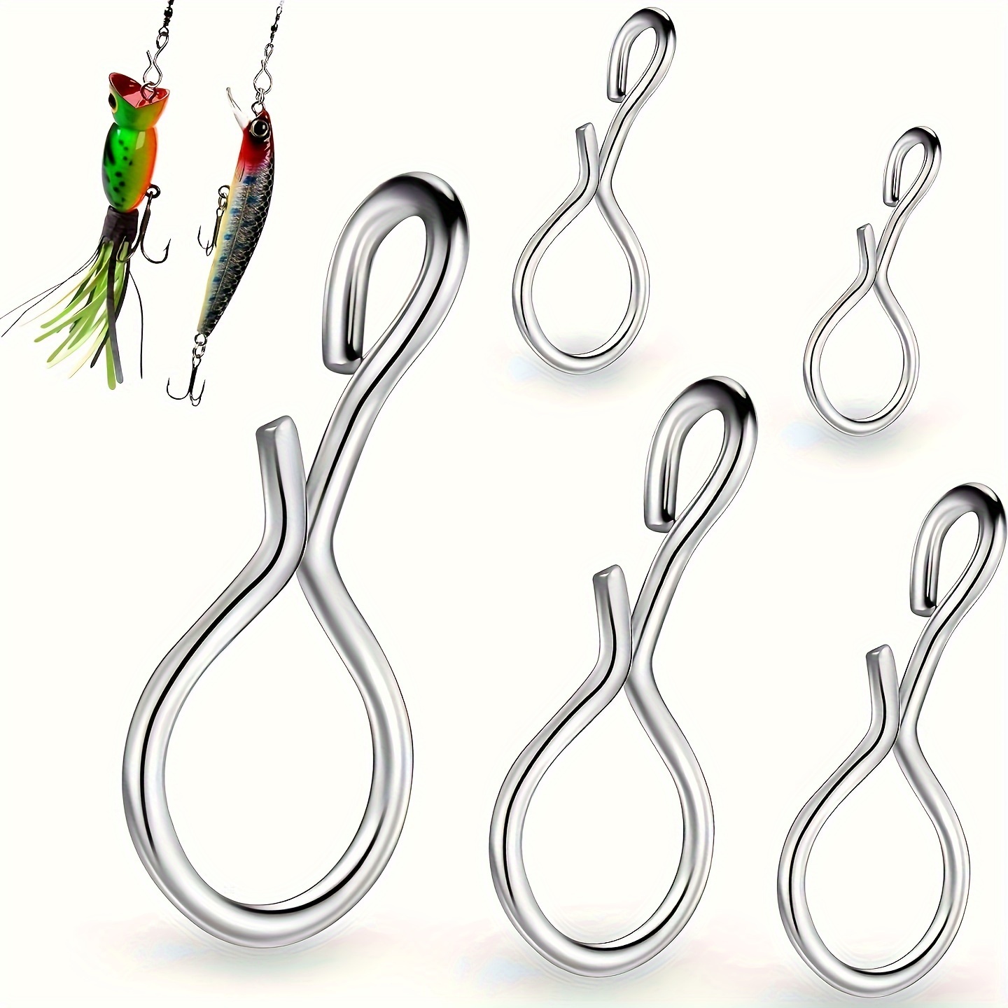 

500pcs Stainless Steel Fly Fishing Snaps, Fast Easy Fly Hook Snap, Combo Hook Snaps