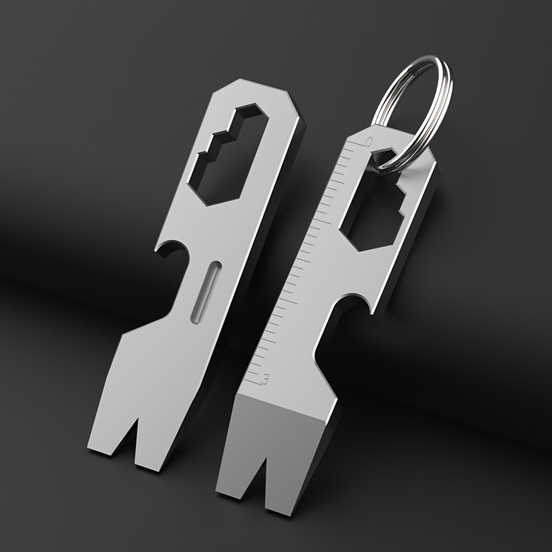

1pc Titanium Alloy Keychain Pendant, Car Key Chain, Mini Crowbar, Multi-functional Tool, Outdoor Edc Gadget