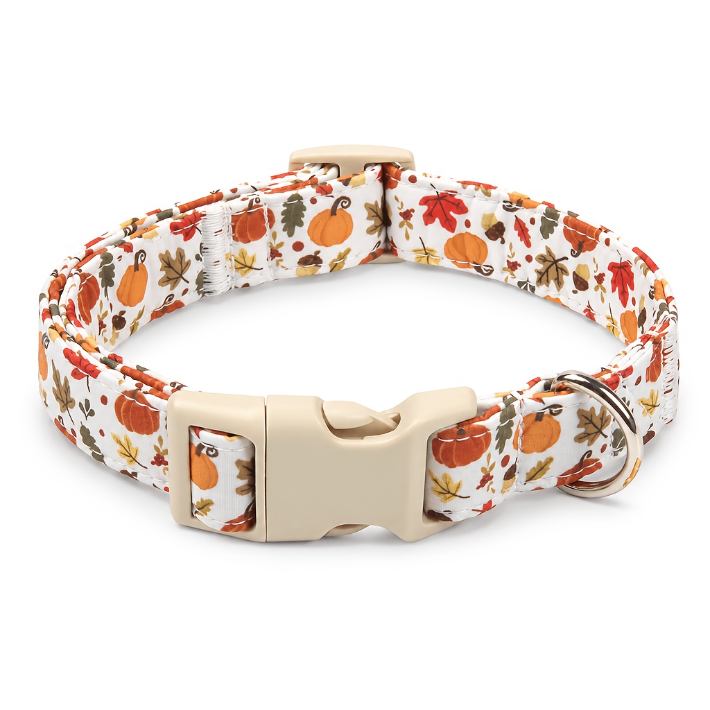 TEMU 1pc Of Skin-friendly Polyester Adjustable Dog Collar, Featuring A Sturdy Quick-release Plastic With A Rust-proof Alloy D-ring, Compatible With