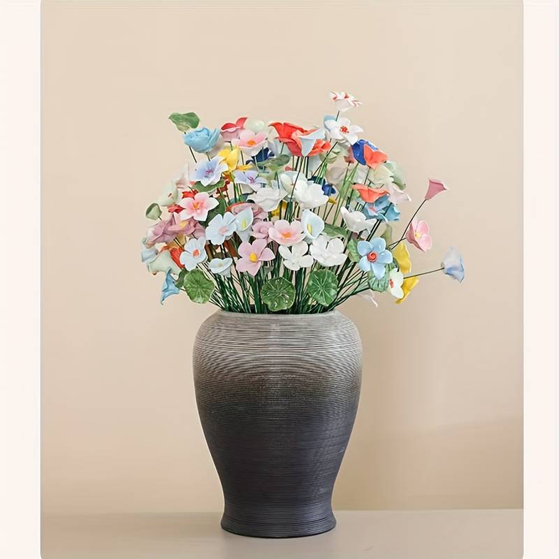 Set Di Fiori Artificiali In Schiuma Per Matrimonio Fai Da Te - 24 Pezzi Tra Rose E Peonie Blu Navy, Con Gambo In Filo Flessibile, Per Centrotavola E Bouquet