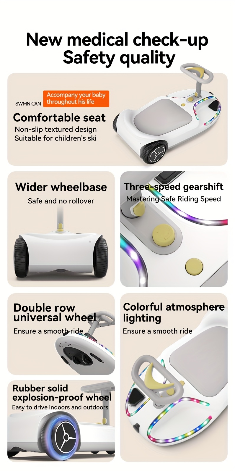 24V 2A High-Speed Motor with 180W Power, 8 Mph Speed with Sturdy 6.5 Inch Road Tires, Charge Time Of 1-2 Hours, Ideal for Children Up to 132.28LB.