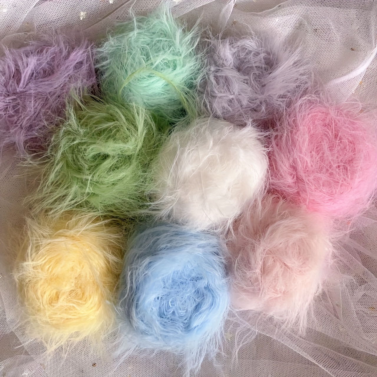 50G Candy Feather Yarn Imitation Mink Yarn for Crochet Bag Hand