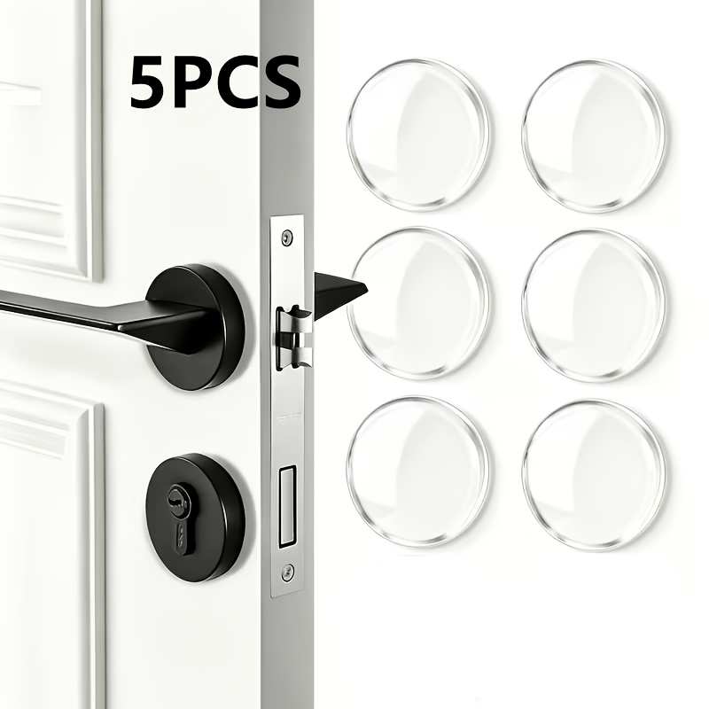 TEMU Paquete de 5 topes de puerta protectores de pared transparentes autoadhesivos y amortiguadores de golpes | Diseño reductores de ruido, para uso