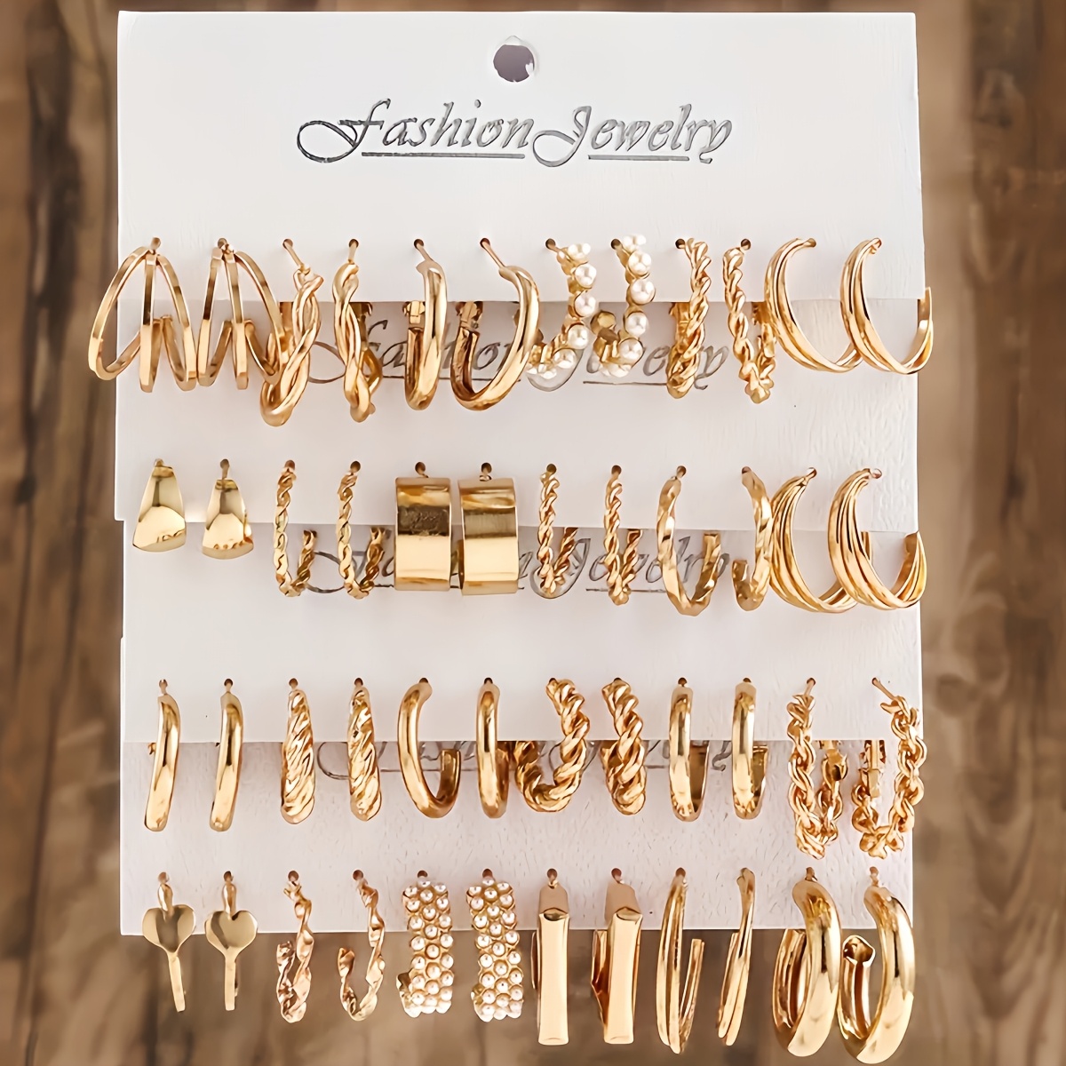 classic 48 piece fashion metal hoop earring set for women