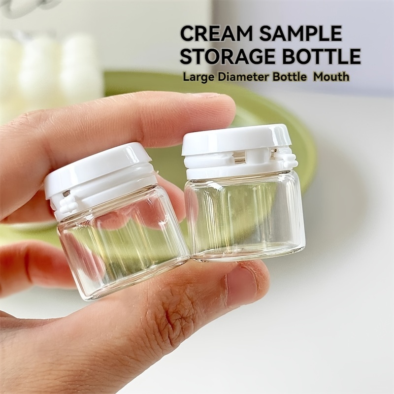 

2-pack 10ml/0.34oz Mini Cosmetics Face Cream Box Liquid Foundation Sub-bottle Sample Glass Lotion Dispenser - Travel Portable Eye Cream Small Empty Bottle