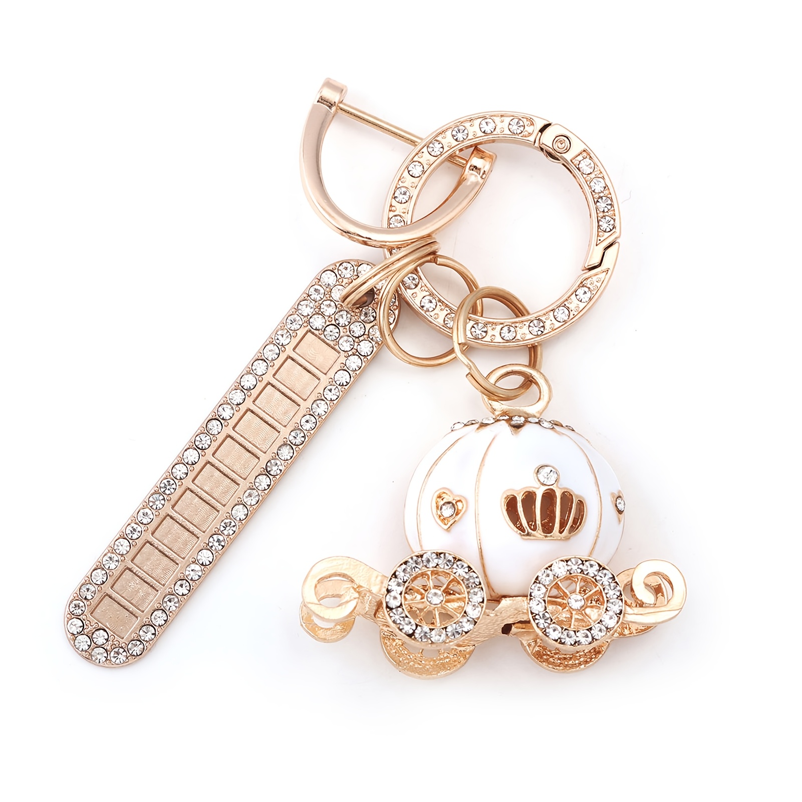 chaveiro   e moderno com pingente de carruagem de   com strass, pingente feminino requintado, chaveiro de carro, presente de halloween