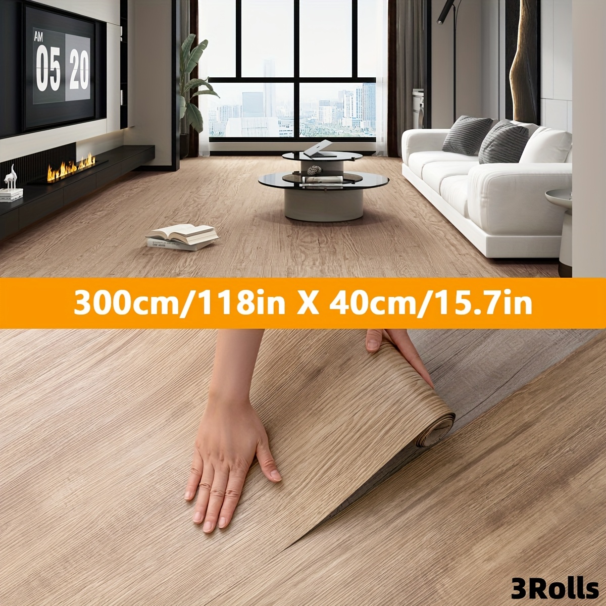Image of 1/2/3 Rolls Brodark Self-adhesive Vintage Wood Flooring - Wood Plank Floor, Thick Removable & Reusable Vinyl Floor Suitable For Diy Home Renovation, Scratch-resistant Easy-clean Wood Floor