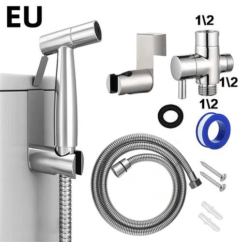 g1 2 european standard tee conversion kit spray gun nozzle mounting bracket angle 59 inch hose random color ptfe tape installation accessories interface specification 1 2 inch suitable for toilet