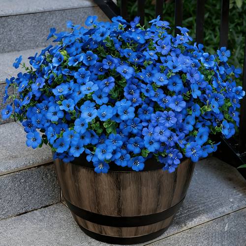 uv resistant faux 36 flowers artificial multicolored realistic flower decorations 9 bright colors high quality plastic hanging accents ideal for balcony terrace flower box wedding and event decorations