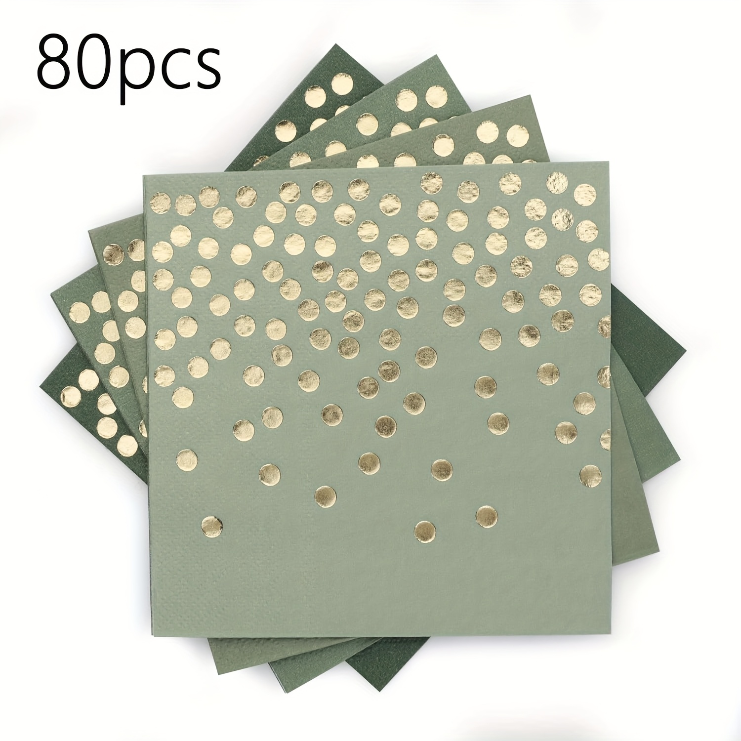 TEMU Ensemble de 80 - Serviettes de cocktail jetables à et argentés à dégradé vert, parfaites pour décorer des événements des dîners, des , des