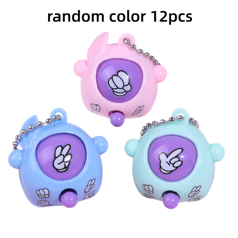 TEMU Cadeau pour elle/lui 12 mini porte-clés œuf -Ciseaux-Feuille, Gashapon à changement de visage, Jouet œuf cadeaux portables créatifs, Convient