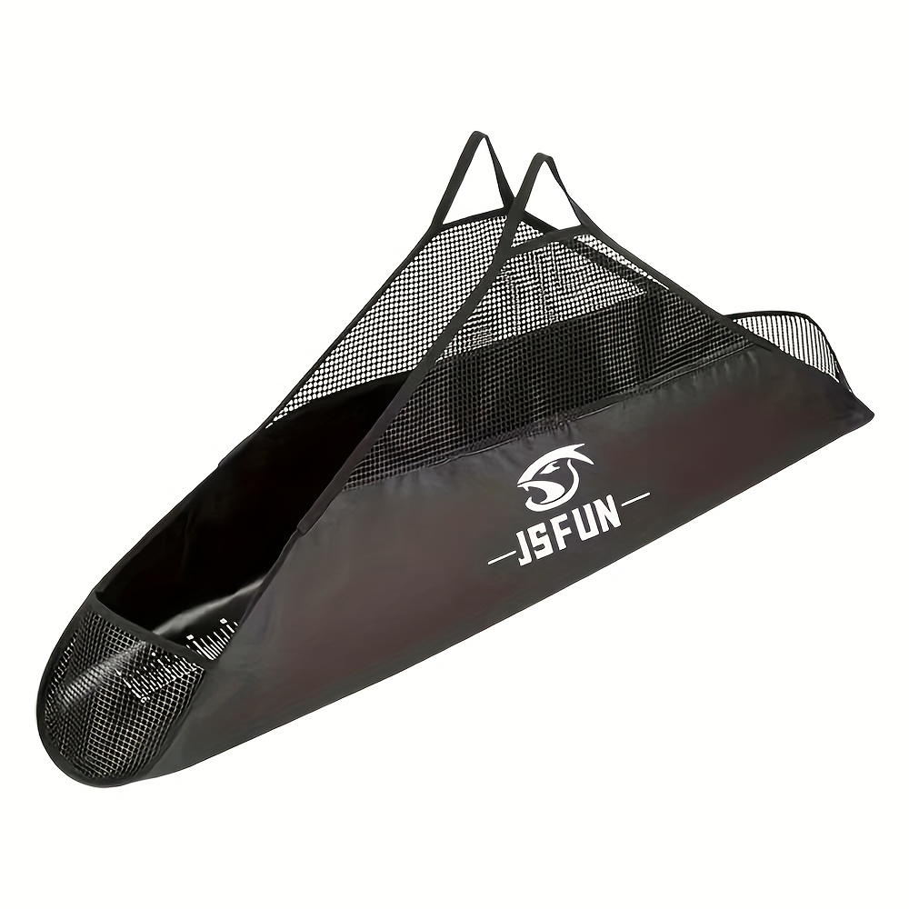Image of Jsfun Run-proof Fish Weighing Bag Featuring A Ruler - Premium Design, Sturdy Black Fishing Equipment For Outdoor Camping & , Fishing Accessory, Without Battery
