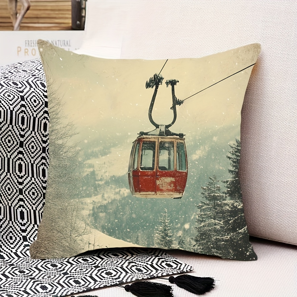 TEMU A Vintage Gondola Landscape Double-sided Printed Pillowcase, Made Of Soft And Comfortable Polyester With A Zipper, Machine Washable, In Sizes