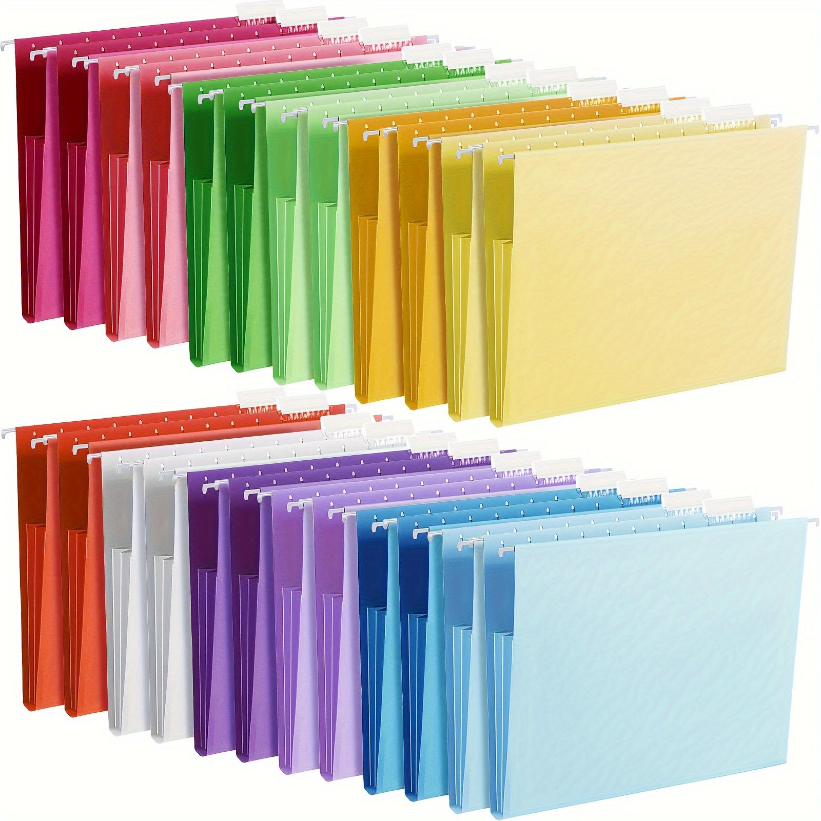TEMU 24pcs Hanging File Folders Letter Size File Cabinet Folders Expandable File Hanging Folders With Tabs Colored File Folders Organizer For Filing