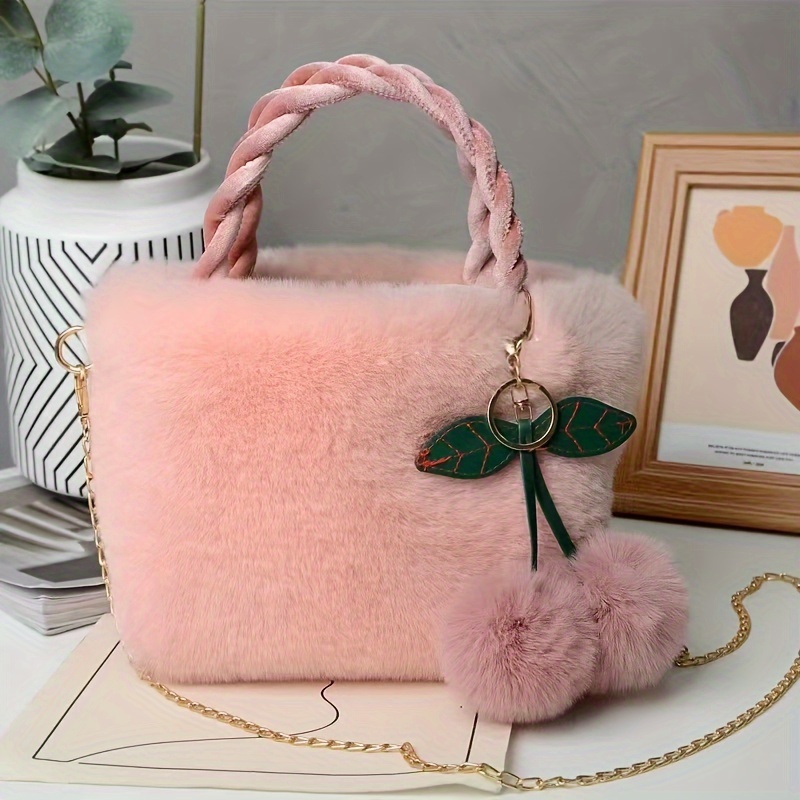   plush cherry handbag shoulder bag crossbody bag details 0